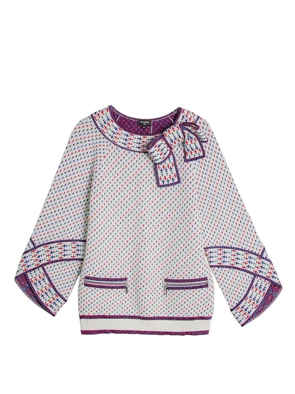 Chanel 16C Paris-Seoul Cruise 2016 Runway Bow Sweater 38